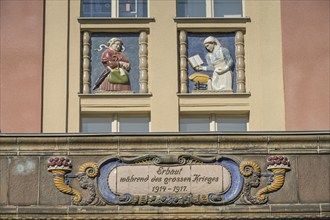 Midwives, relief on old building, former woman's and children's clinic, today St. Marien