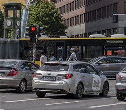 Road traffic at Potsdamer Platz in Berlin, Germany, Europe