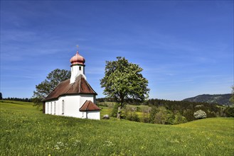 St Roch's Chapel near Waltrams in the Weitnau Valley, in Oberallgäu, Bavarian Swabia, Bavaria,