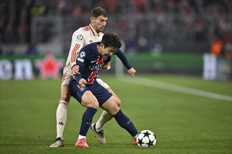 tackle, action, foul, Leon Goretzka FC Bayern München FCB (08) v Kang-in Lee FC Paris Saint-Germain