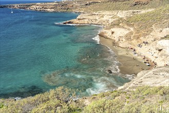 The Playa de Diego Hernandez beach on the Costa Adeje, Tenerife, Canary Islands, Spain, Europe