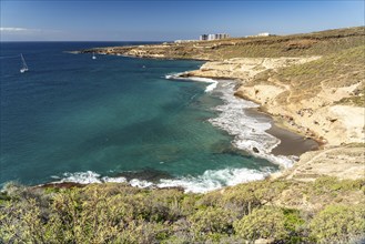 The Playa de Diego Hernandez beach on the Costa Adeje, Tenerife, Canary Islands, Spain, Europe