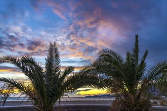 Sunset on the beach of Paleochora, Crete, Greece, Europe