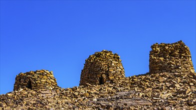 Round tombs made of unhewn stones, beehive tombs, near the city of Al Ayn, Arabian Peninsula,