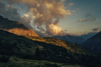 Hahntennjoch pass road in Tyrol in Lechtal, Austria, Europe