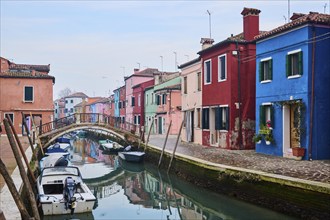 Colorful houses beside the waterway in between 'Riva dei Santi' and 'Fondamenta di Terranova' with