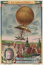 Series Die Luftschiffahrt, Luftschifffahrt, Blanchard's balloon, the first with parachute, rudder