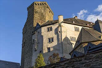 Runkel Castle, hilltop castle from the high Middle Ages, ruins, historic old town, Runkel an der