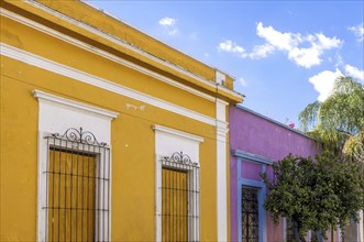 Colorful colonial Guadalajara houses and streets in historic city center Centro Historico near