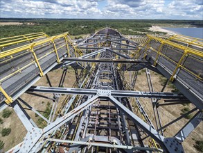 Conveyer brigde F60 in Lichterfeld, now a museum left after coal mining. Two excavators together