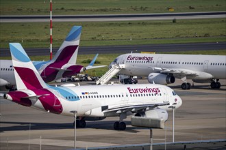 Düsseldorf Airport, Eurowings aircraft, on the taxiway, parking position