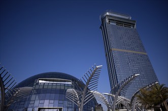 Artificial palm trees made of steel, Hotel St. Regis The Palm with viewing platform The View At The