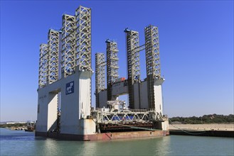 Floating dock Mar del Enol in the port area of Puerto de Santa de Maria, Cadiz province, Spain,