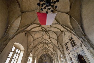 Prague Castle, Old Royal Palace, Vladislav Hall and ceiling, Prague, Czech Republic, Europe