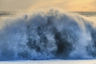 Big waves on the beach, Dyrholaey, Vik, Iceland, Europe