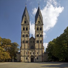 West façade of St Castor's Basilica, also known as Kastorkirche, Old Town, Koblenz,