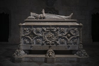 Interior view, tomb of Vasco da Gama, monastery church Igreja Santa Maria de Belém, Hieronymite