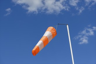 Airbag, windsock, wind vane, blue sky, clouds, Baden-Württemberg, Germany, Europe