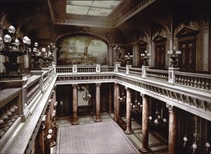 Casino entrance, atrium, Monte Carlo, Monaco, Riviera, c. 1895, Historic, digitally restored