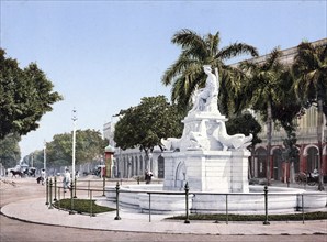 Pila de la India, Habana, Havana, Cuba, Historical, digitally restored reproduction from a 19th