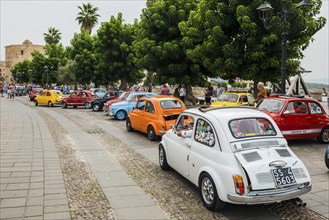 Classic car, classic car meeting, Fiat, Cinquecento, Alghero, Sardinia, Italy, Europe