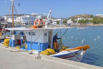 Fishing boat, Pollonia, Milos Island, Cyclades Islands, Greece, Europe