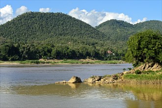 At the confluence of the Nam Khan and Mekong rivers, Luang Prabang, Laos, Asia