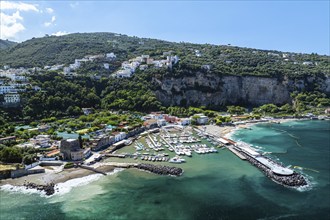 Vico Equense from a drone, Metropolitan City of Naples, Italy, Europe