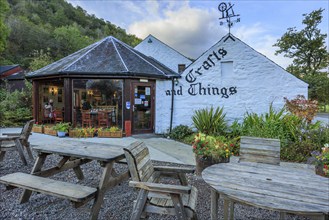 Pub, café, typical English house, Crafts and Things, Glencoe, Scotland, Great Britain