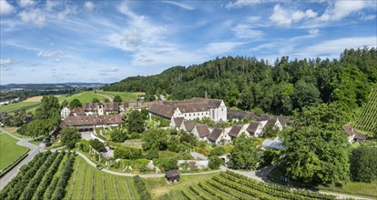 Aerial view of Ittingen Charterhouse, a former Carthusian monastery, today a cultural centre,