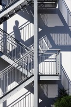 Shadow of a man, Stairs, Summer, Germany, Europe