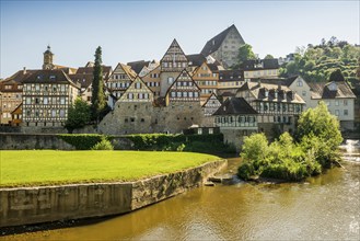 Medieval town and half-timbered houses, Schwäbisch Hall, Old Town, Kocher Valley, Kocher,