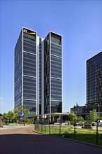 Skyscraper, Cross, Towers, architect Norman Foster, Zuidas financial district, Amsterdam, North