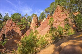 Ochre rocks of Roussillon, Département Vaucluse, France, Europe