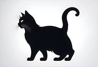 A simple cartoon cat with a white background, AI generated