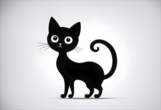 A simple cartoon cat with a white background, AI generated