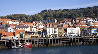 View of the harbour, Scarborough, Yorkshire, England, United Kingdom, Europe