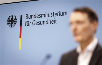 Prof Karl Lauterbach (SPD), Federal Minister of Health, at a press conference on the talks with