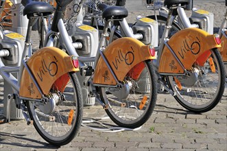 Villo hire bikes at Midi station, Brussels, Belgium, Europe