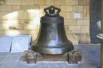 Old Castle Stuttgart, church bell in the castle courtyard, former moated castle, princely