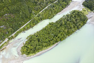 River Rio Baker upstream village Caleta Tortel, road Carretera Austral, Patagonia, Chile, South