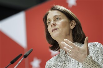 Katarina Barley, SPD lead candidate for the 2024 European elections, at a press conference