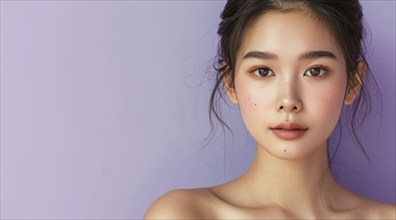 Beautiful young attractive asian lady portrait. Style and fashion. Diversity representation, AI