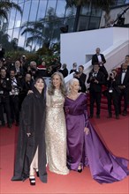 Cannes, France, 24.5.2024: Iris Berben, Andie MacDowell and Dame Helen Mirren at the premiere of La