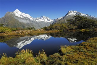 Key Summit with reflection of Mt Christina, Fiordland National Park, World Heritage Site South West