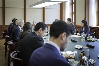 (R-L) Annalena Bärbock, Federal Foreign Minister, meets Alberto van Klaveren Stork, Foreign