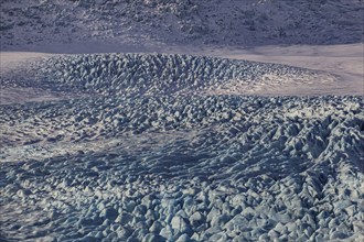 Glacier, crevasses, glacier tongue, detail, Vatnajökull, Iceland, Europe