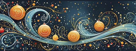 Festive illustration with swirling lines and sparkling textures to represent the joy and excitement