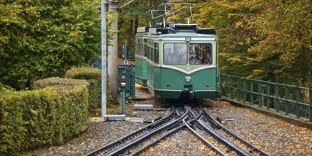 Drachenfelsbahn, the oldest operating cog railway in Germany, Königswinter, Siebengebirge, North