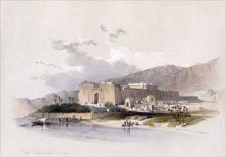 Temple of Kalabsha, Kalabsha, Kalâbishah, Nubia, Egypt, c. 1850, Historical, digitally restored